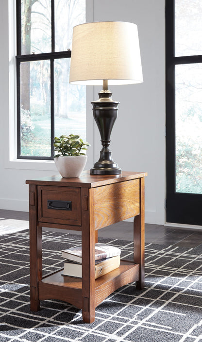 Breegin - Chair Side End Table - 1 Drawer - Brown - Hornell Furniture Outlet