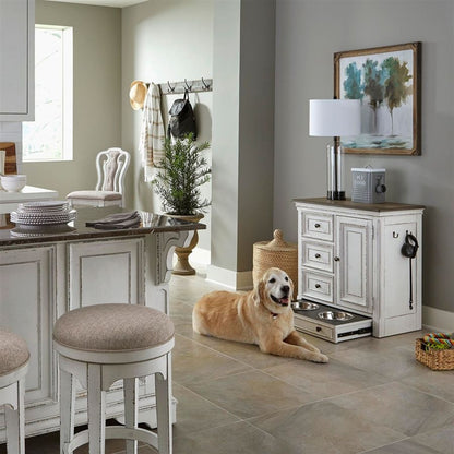 Magnolia Manor - Pet Feeder Cabinet - White - Hornell Furniture Outlet