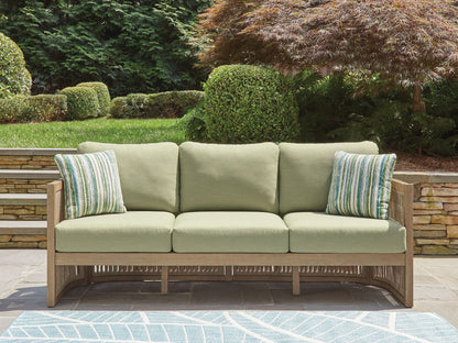 Serena Shores - Beige / Green - Sofa With Cushion - Hornell Furniture Outlet