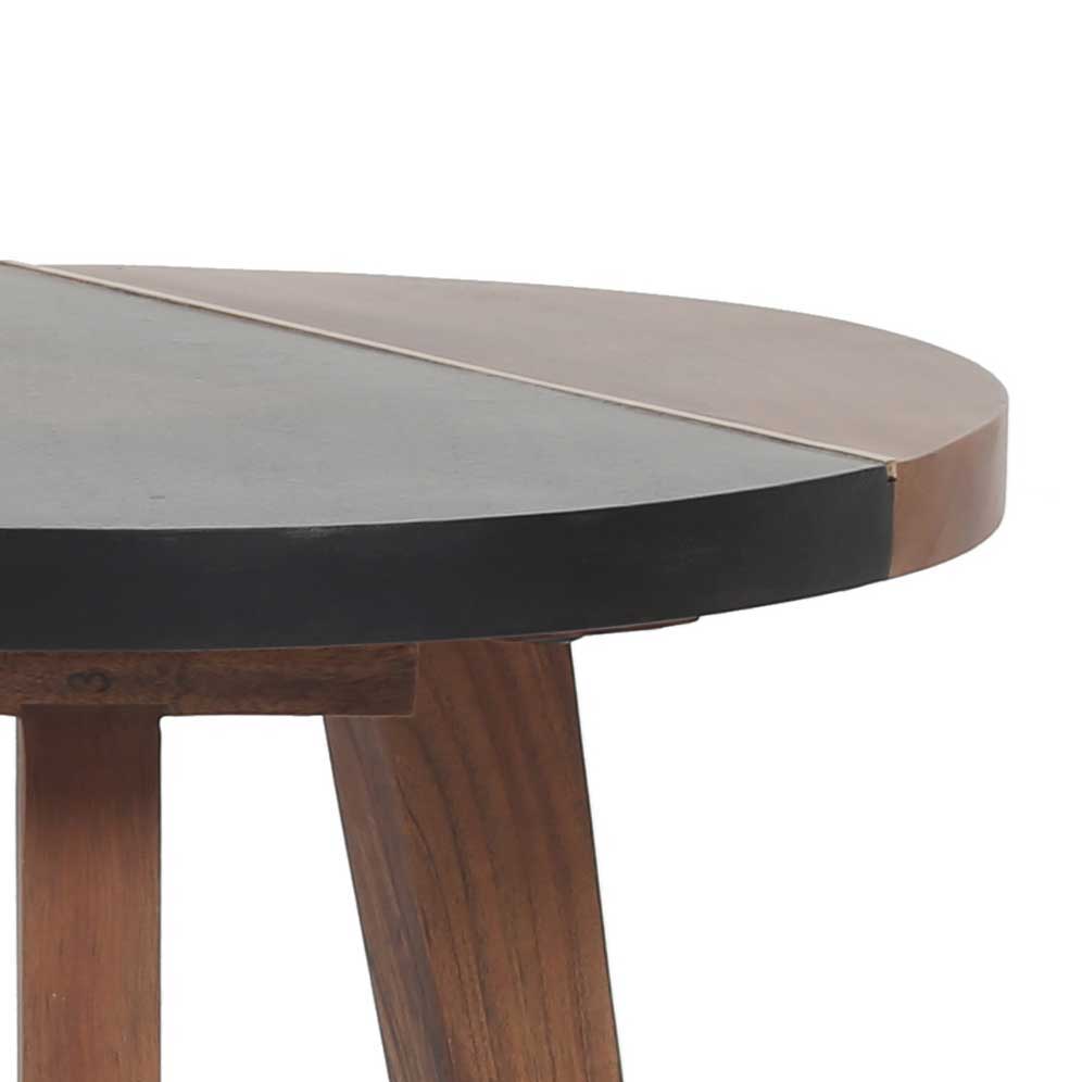 Caspian - Round Accent End Table - Brown - Hornell Furniture Outlet
