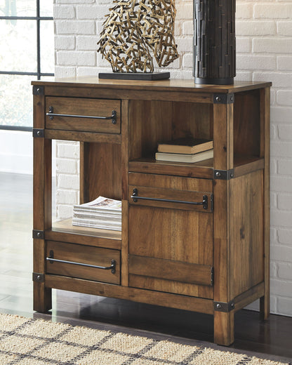 Roybeck - Light Brown / Bronze - Accent Cabinet - Hornell Furniture Outlet