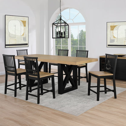Magnolia - 7 Piece Counter Table Set - Black - Hornell Furniture Outlet
