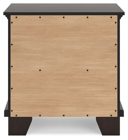 Covetown - Dark Brown - Two Drawer Night Stand - Hornell Furniture Outlet