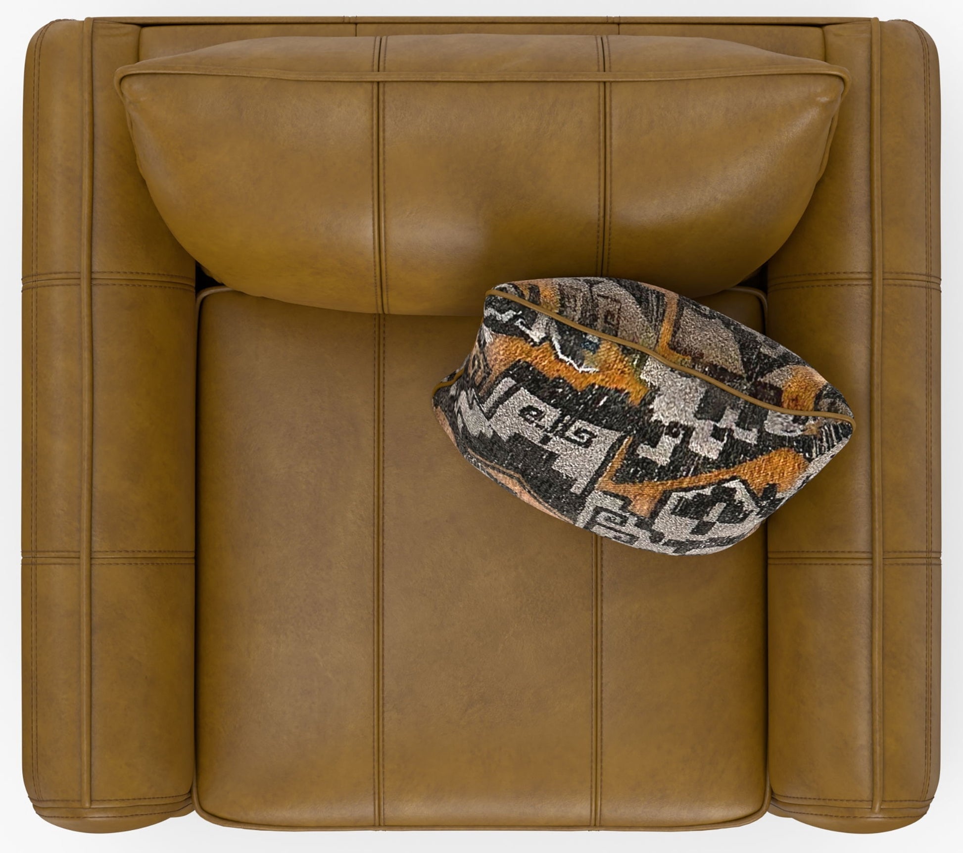 Corvara - Top Grain Italian Leather Match Chair & 1/2 - Caramel - Hornell Furniture Outlet