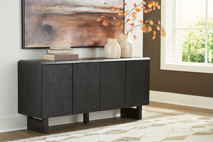 Farrelmore - Black - Accent Cabinet - Hornell Furniture Outlet