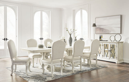 Arlendyne - Antique White - 11 Pc. - Dining Table, 8 Side Chairs, Server - Hornell Furniture Outlet