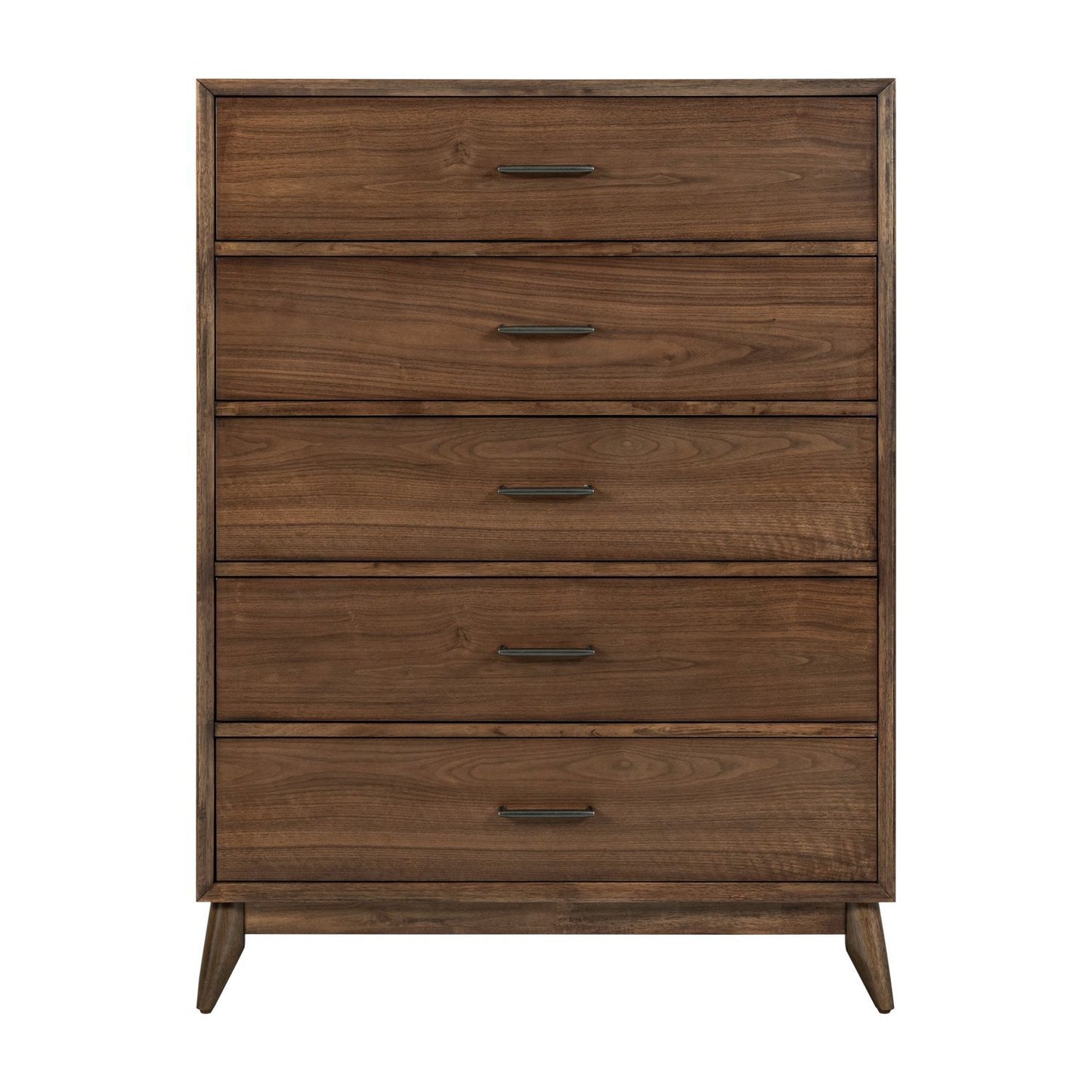 Century Modern - 5 Drawer Chest - Walnut - Hornell Furniture Outlet