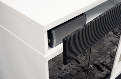 Gardoni - White / Black - 72" TV Stand With Electric Fireplace - Hornell Furniture Outlet