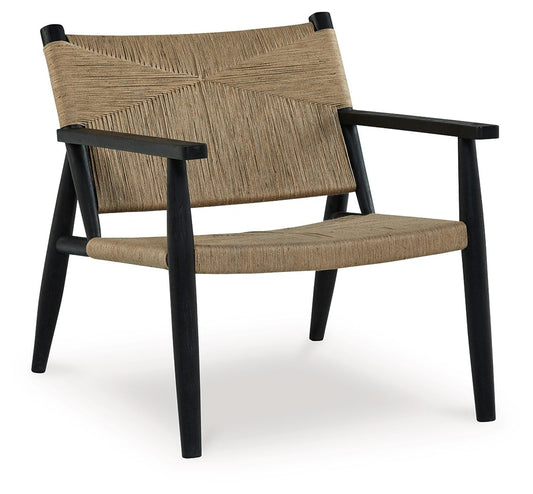 Halfmore - Black / Natural - Accent Chair - Hornell Furniture Outlet