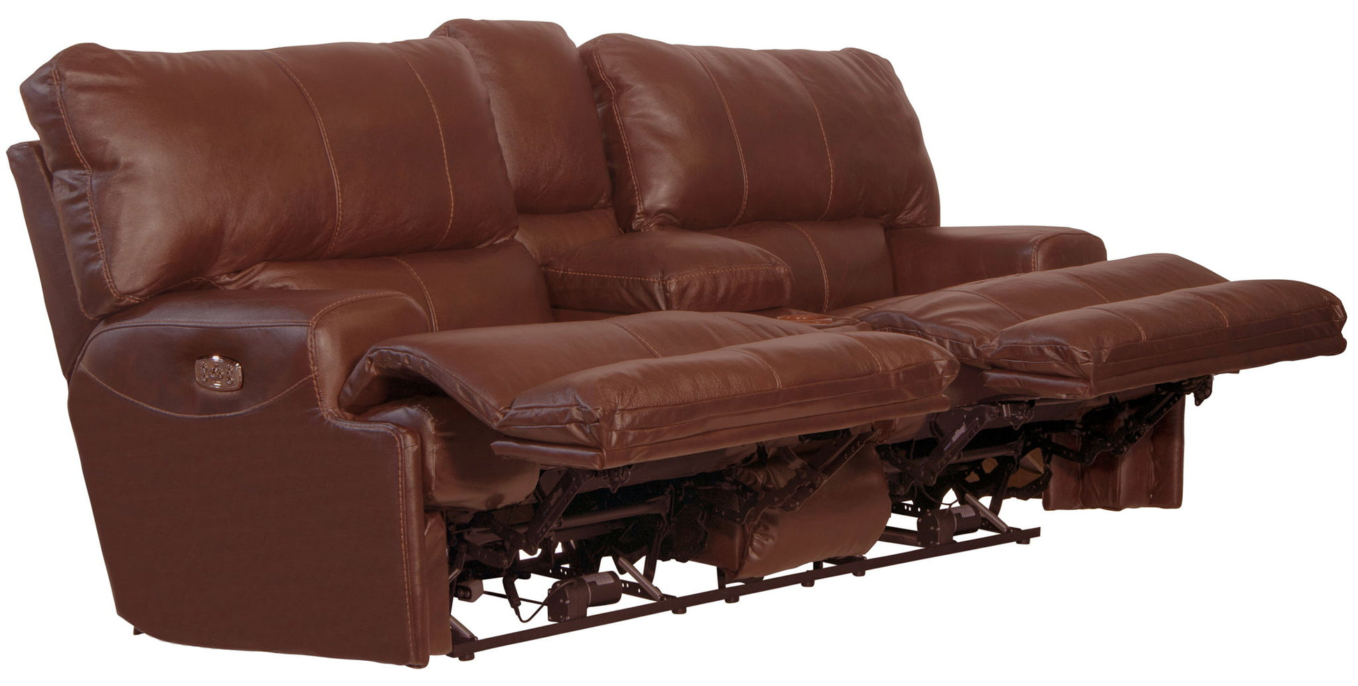 Wembley - Power Headrest With Lumbar Lay Flat Reclining Console Loveseat - Hornell Furniture Outlet