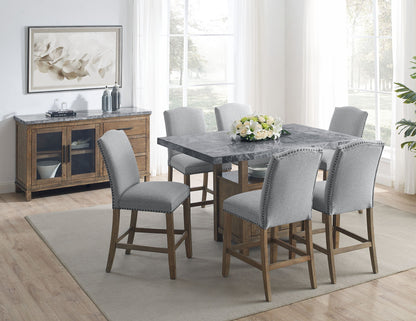 Grayson - Gray Marble Counter Table - Dark Gray - Hornell Furniture Outlet