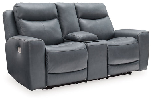 Mindanao - Power Reclining Loveseat With Console /Adj Hdrst - Hornell Furniture Outlet