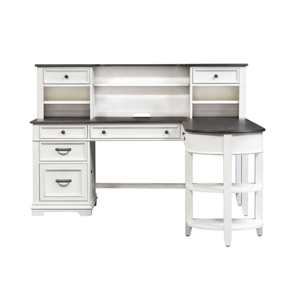 Allyson Park - L Shaped Desk With Hutch - White - Hornell Furniture Outlet