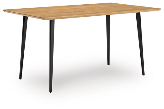 Gretlynn - Rectangular Dining Room Table - Black / Natural - Hornell Furniture Outlet