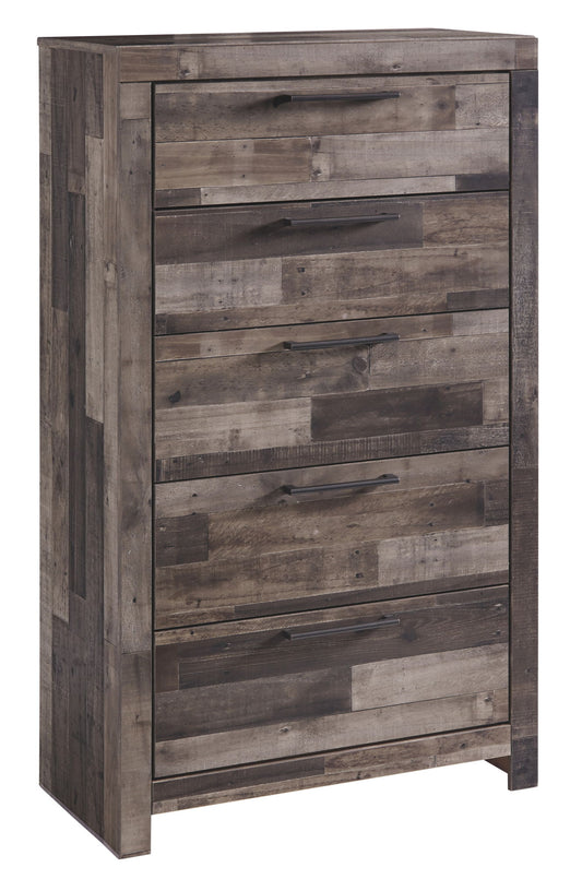 Derekson - Multi Gray - Five Drawer Chest - Hornell Furniture Outlet