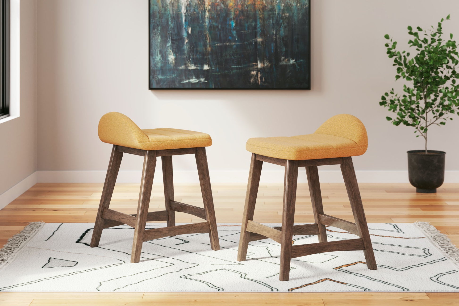 Lyncott - Upholstered Barstool (Set of 2) - Hornell Furniture Outlet