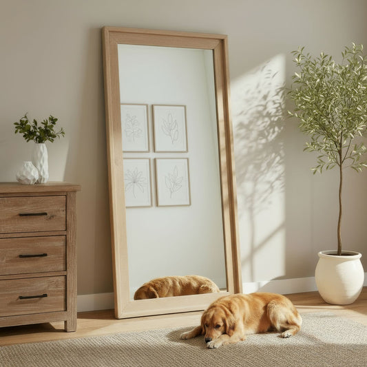 Proximity Place - Floor Mirror - Barley Buff - Hornell Furniture Outlet