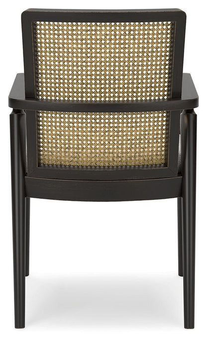 Galliden - Black - Dining Upholstered Arm Chair (Set of 2) - Hornell Furniture Outlet