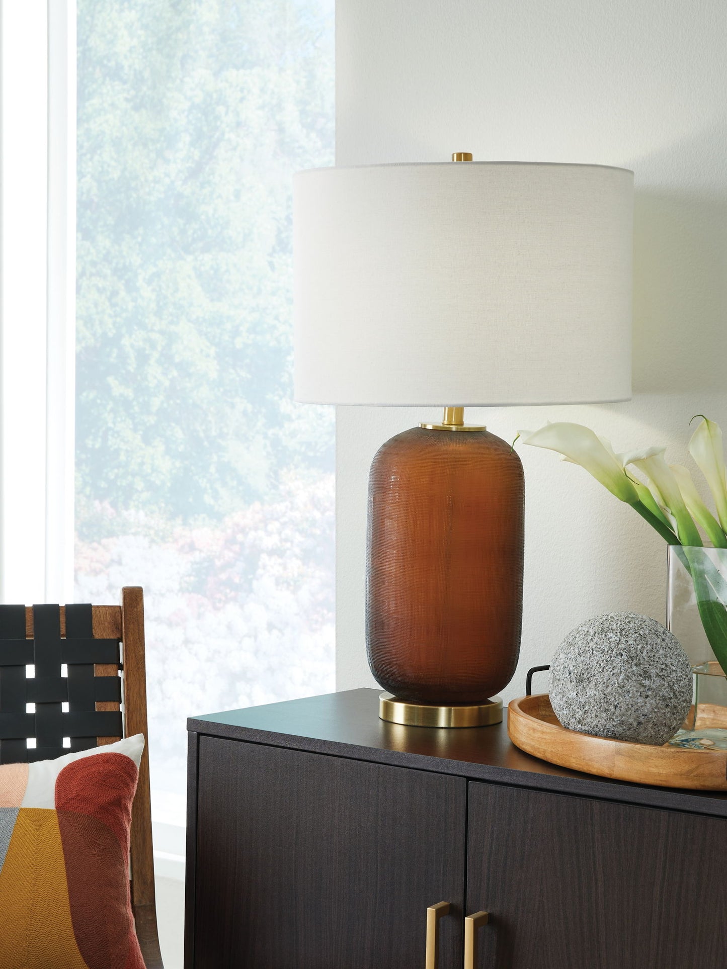 Farberman - Amber - Glass Table Lamp - Hornell Furniture Outlet
