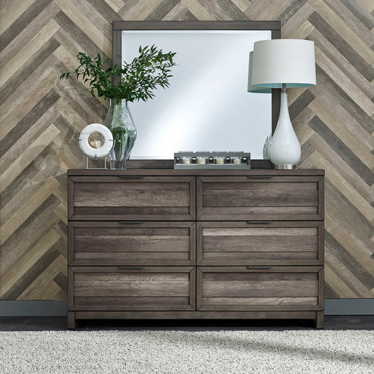 Tanners Creek - Dresser & Mirror - Dark Gray - Hornell Furniture Outlet