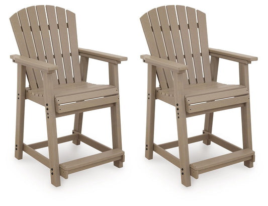 Seacliff Beach - Barstool (Set of 2) - Medium Brown - Hornell Furniture Outlet