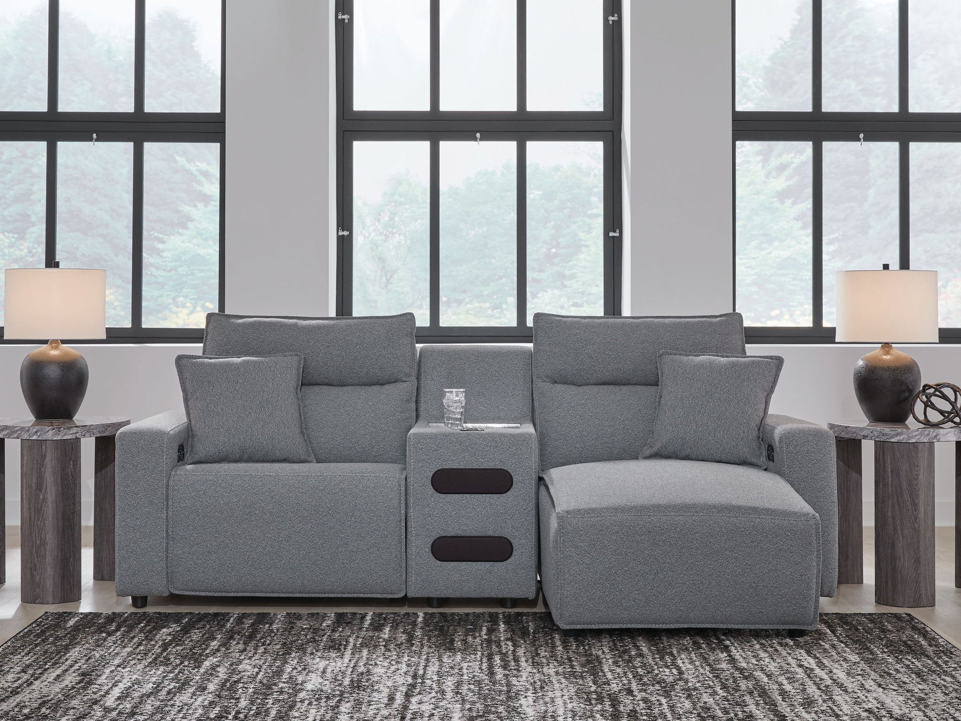 ModMax II - Salt And Pepper - Reclining Sectional - Hornell Furniture Outlet