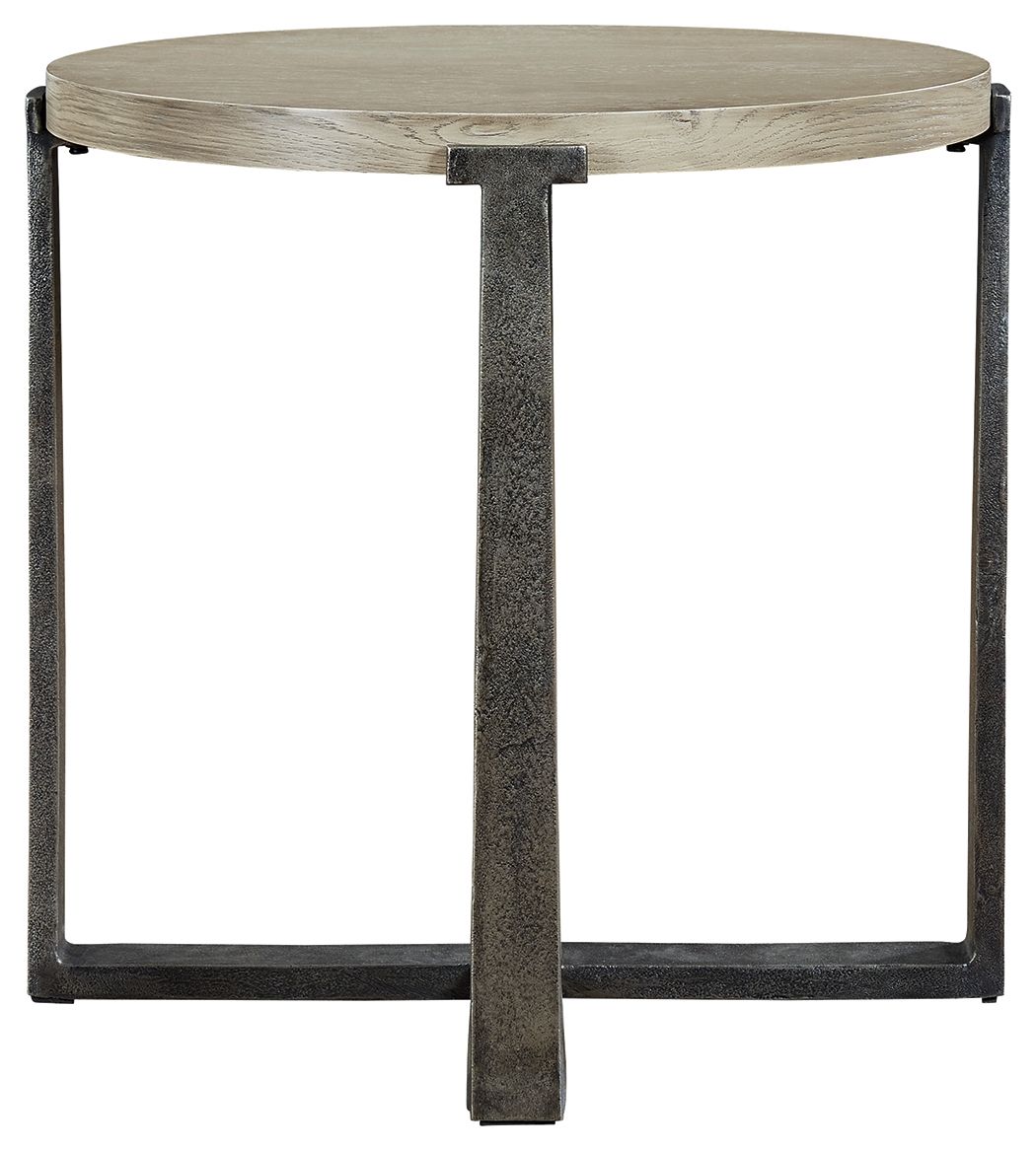 Dalenville - Gray - Round End Table - Hornell Furniture Outlet
