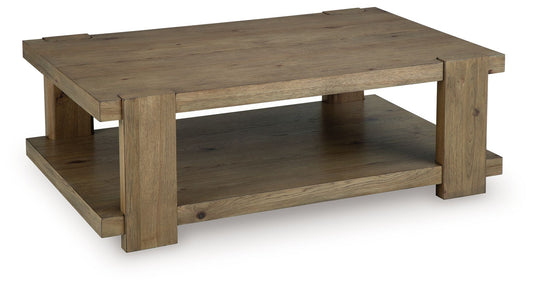 Flangren - Rectangular Cocktail Table - Light Brown - Hornell Furniture Outlet