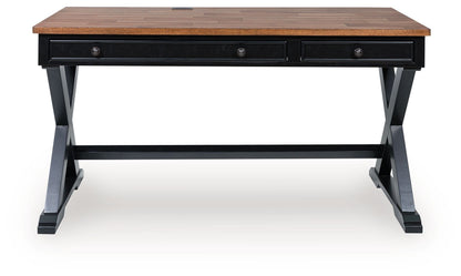 Wildenauer - Brown / Black - Home Office Desk - Hornell Furniture Outlet