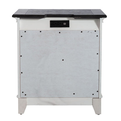 Allyson Park - 2 Drawer Nightstand With Charging Station - White - Hornell Furniture Outlet