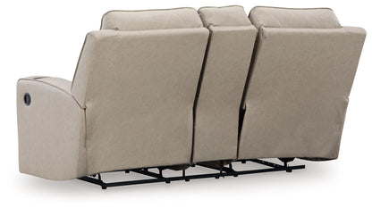 Lavenhorne - Pebble - Dbl Rec Loveseat W/Console - Hornell Furniture Outlet