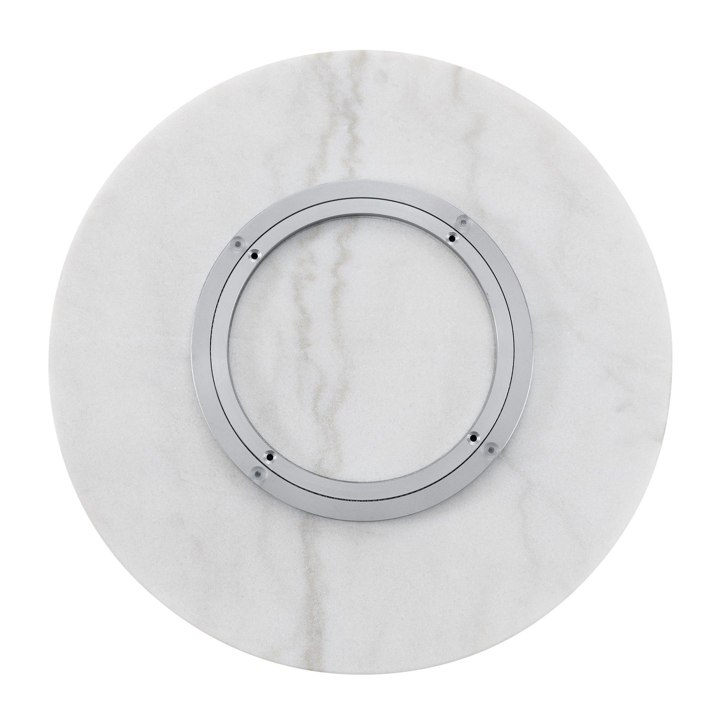 Arken - White Marble Lazy Susan - White - Hornell Furniture Outlet