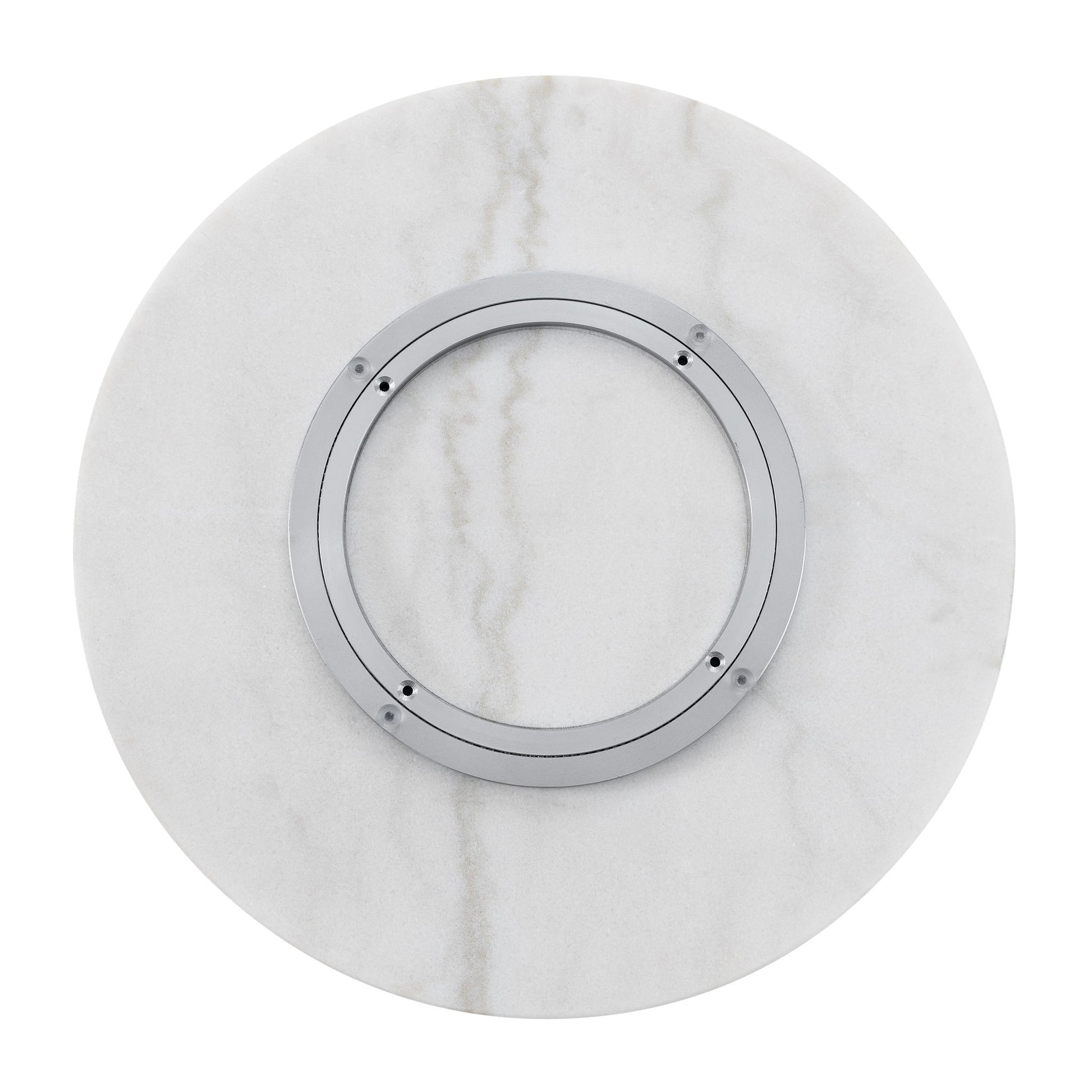 Arken - White Marble Lazy Susan - White - Hornell Furniture Outlet