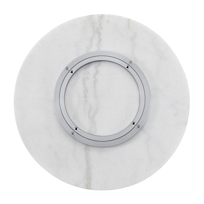 Arken - White Marble Lazy Susan - White - Hornell Furniture Outlet