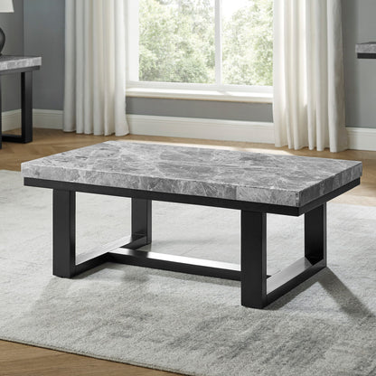 Lucca - Marble Top Coffee Table - Gray - Hornell Furniture Outlet