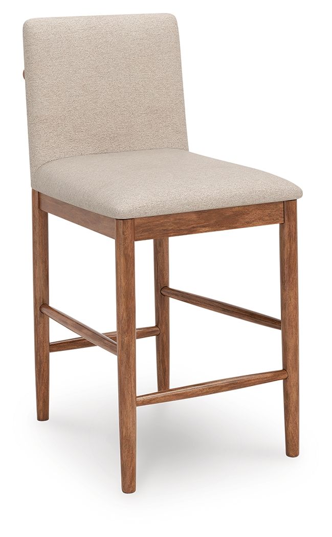 Isanti - Upholstered Barstool (Set of 2) - Light Brown - Hornell Furniture Outlet