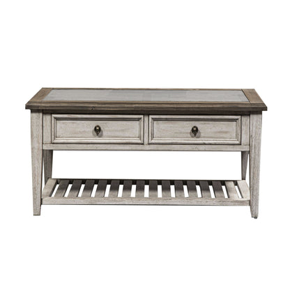 Heartland - Rect Ceiling Tile Cocktail Table - White - Hornell Furniture Outlet