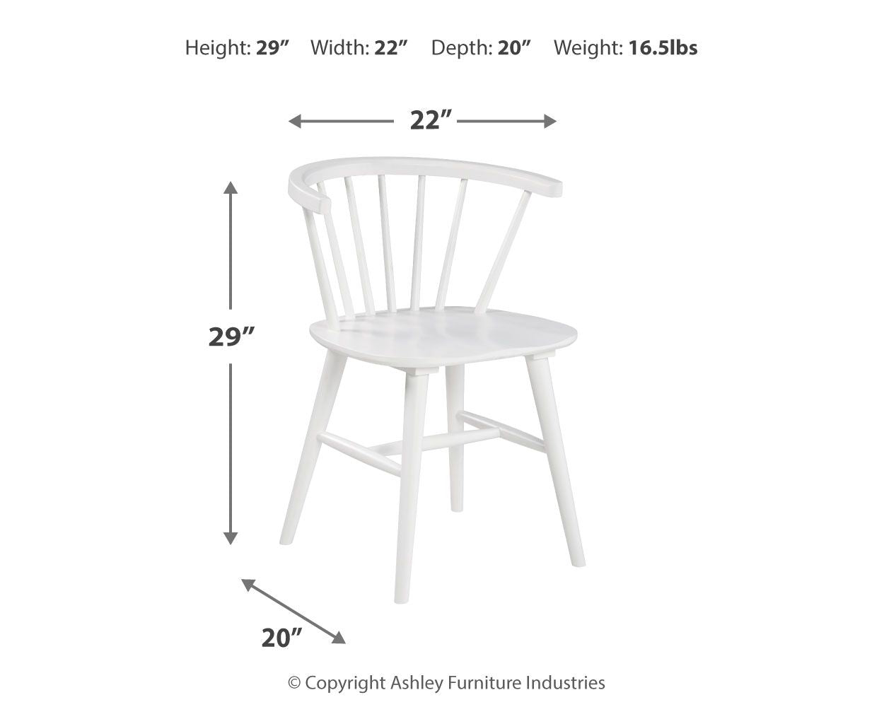 Grannen - White - Dining Room Side Chair (Set of 2) - Hornell Furniture Outlet