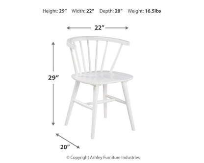 Grannen - White - Dining Room Side Chair (Set of 2) - Hornell Furniture Outlet