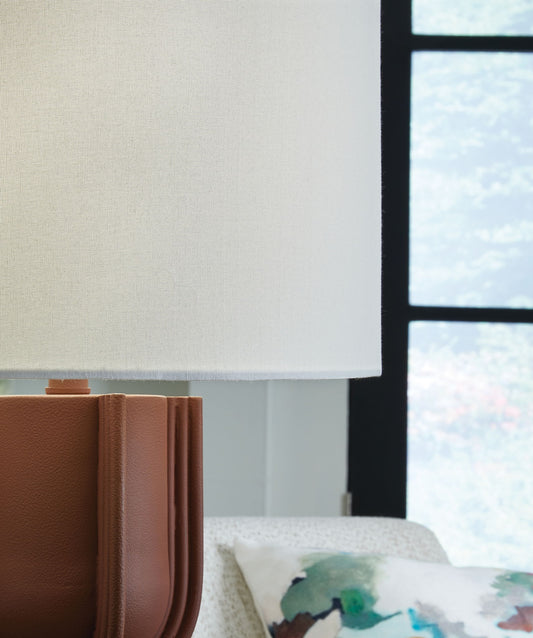 Rowandale - Brick Red - Metal Table Lamp - Hornell Furniture Outlet