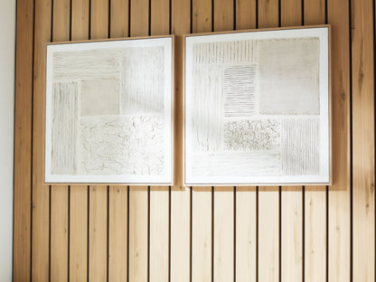 Andorfield - Wall Art Set (Set of 2) - Beige / Black / White - Hornell Furniture Outlet