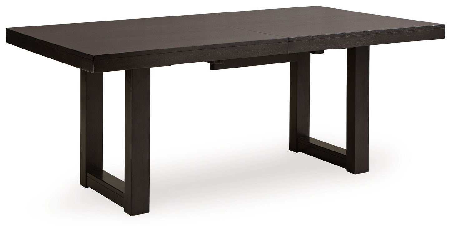 Neymorton - 7 Pc. - Rectangular Extension Table, 6 Side Chairs - Dark Grayish Brown - Hornell Furniture Outlet