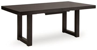 Neymorton - 7 Pc. - Rectangular Extension Table, 6 Side Chairs - Dark Grayish Brown - Hornell Furniture Outlet