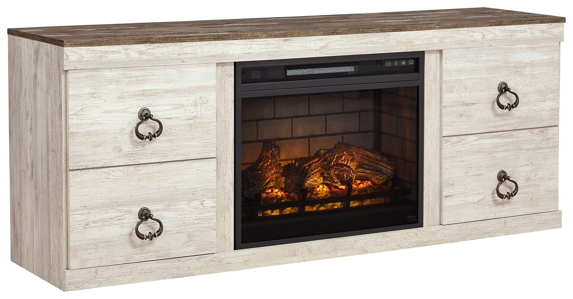 Willowton - Entertainment Center With Fireplace Option - Hornell Furniture Outlet