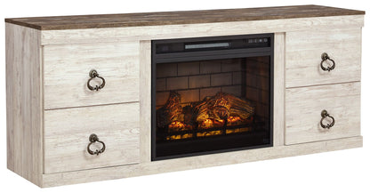 Willowton - Entertainment Center With Fireplace Option - Hornell Furniture Outlet