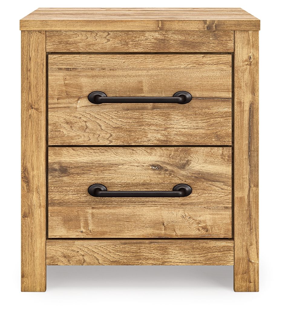 Maystonna - Two Drawer Night Stand - Brown - Hornell Furniture Outlet