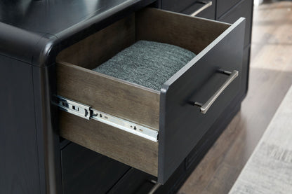 Rowanbeck - Black - Dresser And Mirror - Hornell Furniture Outlet
