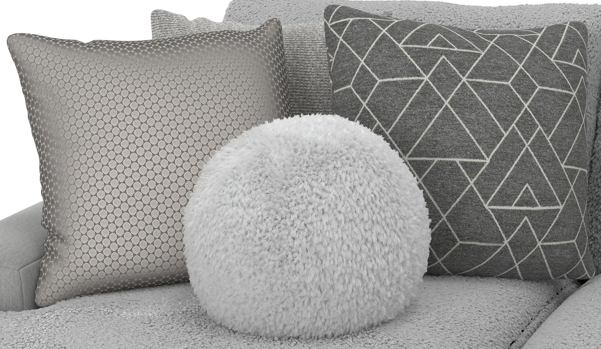Canyon - 4 Piece Sectional With Cuddler Seat Cushions, Included Accent Pillows And Cocktail Ottoman (Left Side Facing Chaise) - Platinum - Hornell Furniture Outlet