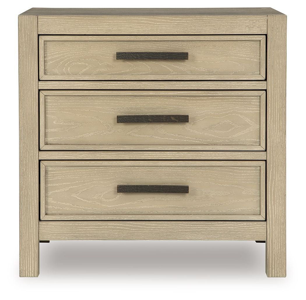 Calmoro - Three Drawer Night Stand - Gray - Hornell Furniture Outlet