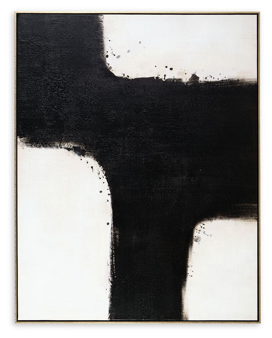 Reighlea - Black / White - Wall Art - Hornell Furniture Outlet